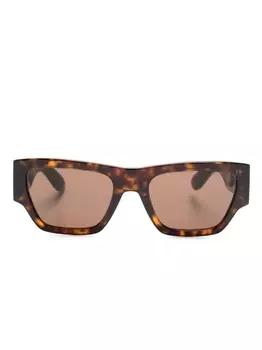 Alexander McQueen Eyewear солнцезащитные очки в квадратной оправе, коричневый