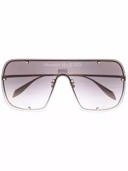 Alexander McQueen Eyewear солнцезащитные очки в массивной оправе, золотой