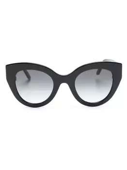 Alexander McQueen Eyewear солнцезащитные очки в массивной оправе, черный