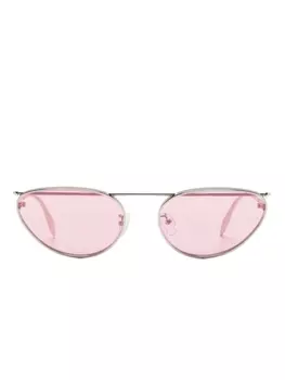 Alexander McQueen Eyewear солнцезащитные очки в оправе 'кошачий глаз', серебристый