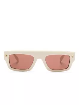 Alexander McQueen Eyewear солнцезащитные очки в прямоугольной оправе, нейтральный цвет