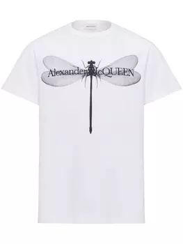 Alexander McQueen футболка Dragonfly с логотипом, белый