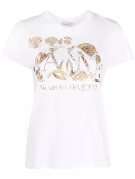 Alexander McQueen футболка Dutch Flower с логотипом, белый