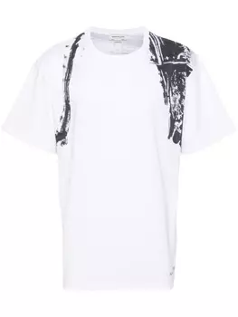 Alexander McQueen футболка Fold Harness, белый