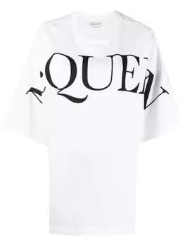Alexander McQueen футболка оверсайз с логотипом, белый