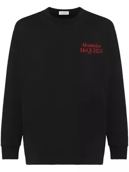 Alexander McQueen футболка с длинными рукавами и логотипом, черный