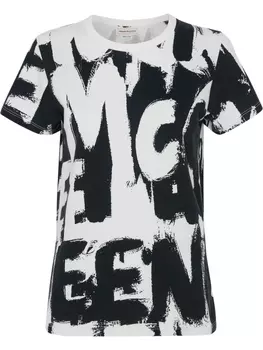 Alexander McQueen футболка с графичным принтом, белый