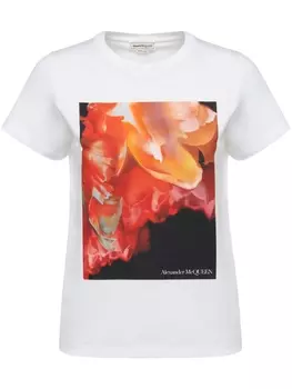 Alexander McQueen футболка с графичным принтом, белый