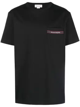 Alexander McQueen футболка с карманом, черный