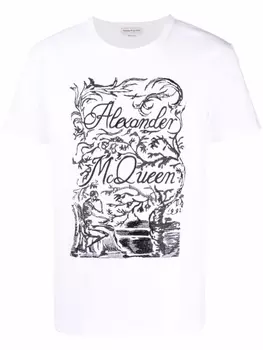 Alexander McQueen футболка с логотипом, белый
