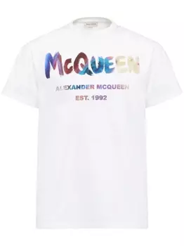 Alexander McQueen футболка с логотипом, белый