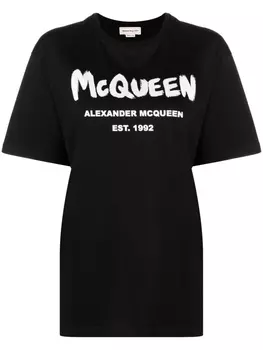 Alexander McQueen футболка с логотипом, черный