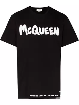 Alexander McQueen футболка с логотипом, черный