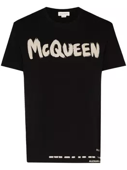 Alexander McQueen футболка с логотипом, черный