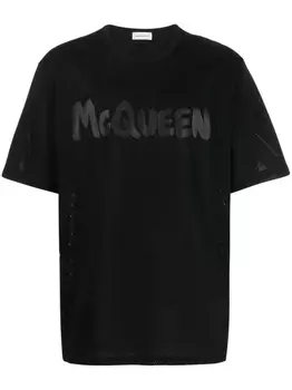 Alexander McQueen футболка с логотипом, черный