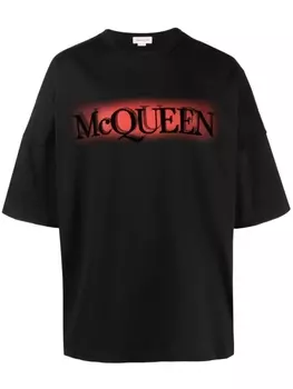 Alexander McQueen футболка с логотипом, черный