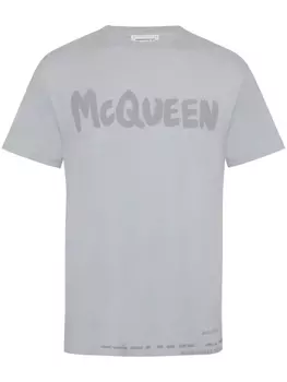 Alexander McQueen футболка с логотипом, серый
