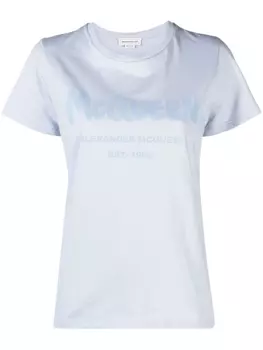 Alexander McQueen футболка с логотипом, синий