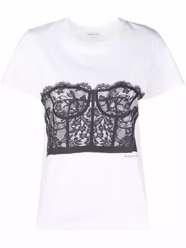 Alexander McQueen футболка с принтом, белый