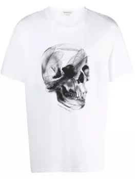 Alexander McQueen футболка с принтом, белый