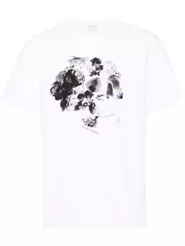 Alexander McQueen футболка с принтом, белый