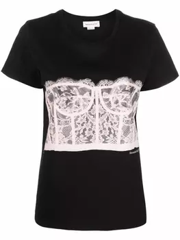 Alexander McQueen футболка с принтом, черный