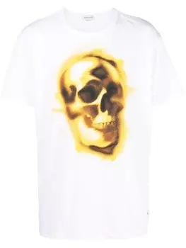 Alexander McQueen футболка с принтом Skull, белый