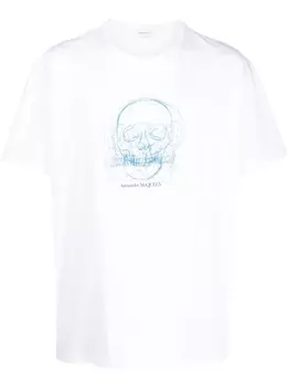 Alexander McQueen футболка с принтом Skull, белый