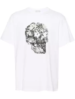 Alexander McQueen футболка с принтом Skull, белый
