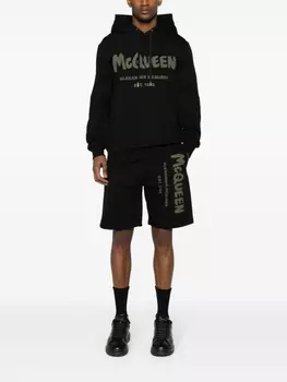 Alexander McQueen худи Graffiti с логотипом, черный