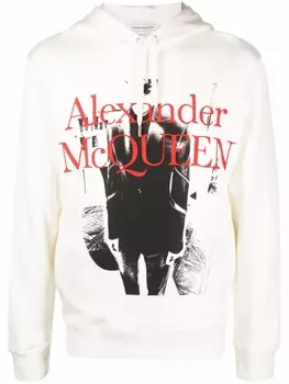 Alexander McQueen худи с логотипом, белый