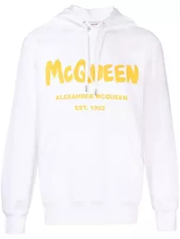 Alexander McQueen худи с логотипом Graffiti, белый