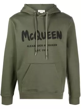 Alexander McQueen худи с логотипом, зеленый