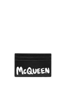 Alexander McQueen картхолдер с логотипом, черный