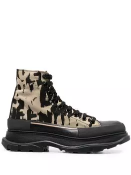 Alexander McQueen кеды Tread Slick с графичным принтом, коричневый