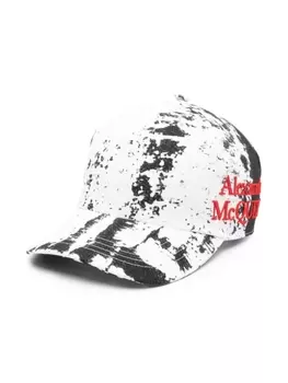 Alexander McQueen кепка с абстрактным принтом, белый