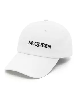 Alexander McQueen кепка с вышитым логотипом, белый