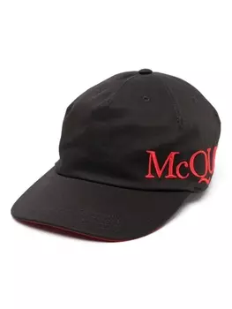Alexander McQueen кепка с вышитым логотипом, черный