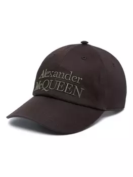 Alexander McQueen кепка с вышитым логотипом, черный