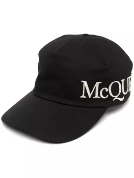 Alexander McQueen кепка с вышитым логотипом, черный