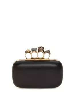 Alexander McQueen клатч с декором Skull и ручкой-кастетом, черный