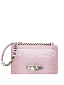 Alexander McQueen клатч с декором Skull, розовый