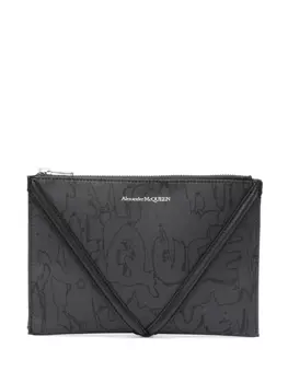 Alexander McQueen клатч с логотипом, черный