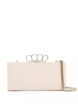 Alexander McQueen клатч с ручкой-кастетом, нейтральный цвет