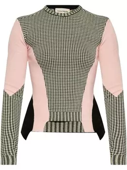 Alexander McQueen клетчатый свитер, черный