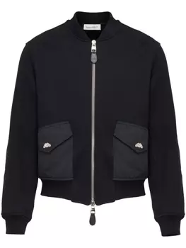 Alexander McQueen комбинированный бомбер, черный
