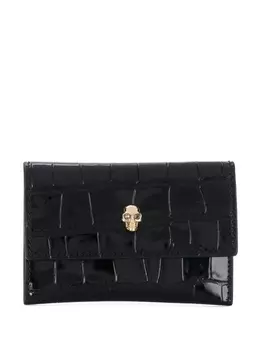 Alexander McQueen кошелек на кнопке с декором Skull, черный