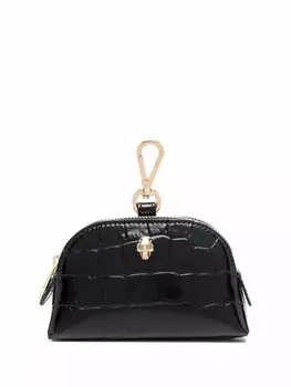 Alexander McQueen кошелек на молнии с тиснением под кожу крокодила, черный