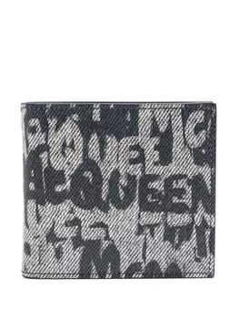 Alexander McQueen кошелек с логотипом McQueen Graffiti, синий
