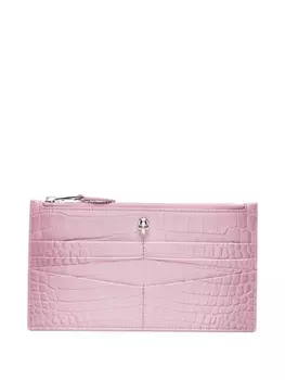 Alexander McQueen кошелек с тиснением под крокодила и декором Skull, розовый